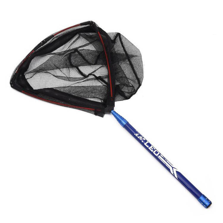 WeiHe 210g 47cm Aluminum Alloy Retractable Fishing Net Telescoping Foldable Landing Net Pole Folding Landing Net for Fly Fishing