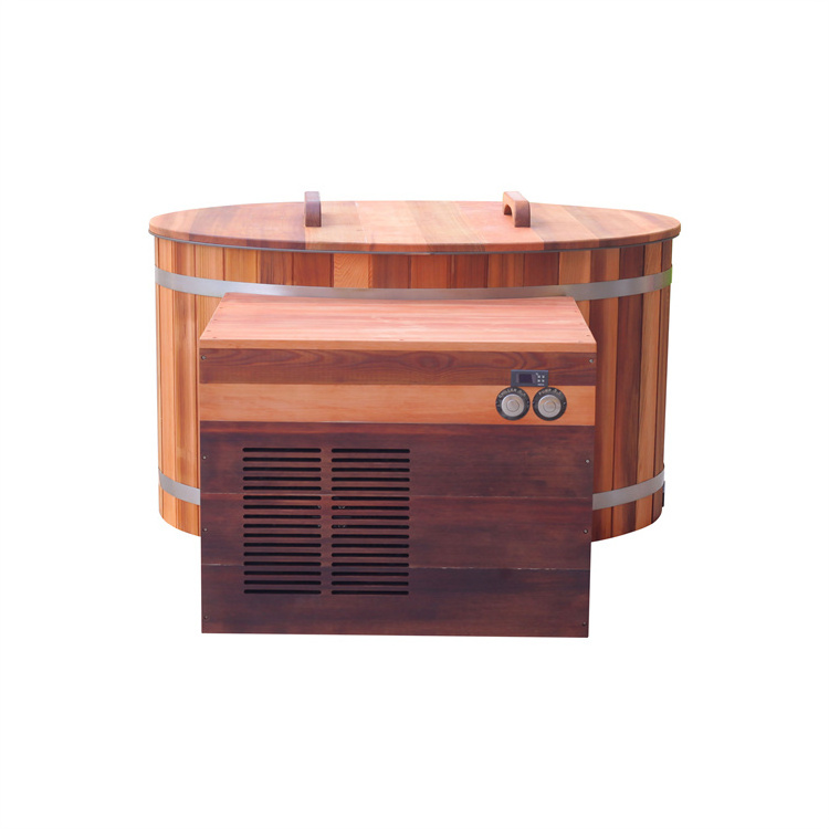 Cold Plunge Tub With Chiller Ice For Sports Recovery Portable Outdoor Wooden Ice Bath Tub