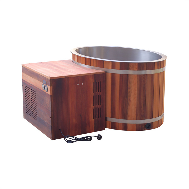 Cold Plunge Tub With Chiller Ice For Sports Recovery Portable Outdoor Wooden Ice Bath Tub