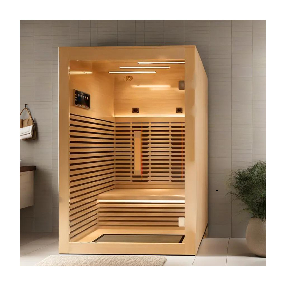 SAA CE Low EMF Far Infrared Sauna 2-3 People Hemlock Sauna With Carbon Heaters