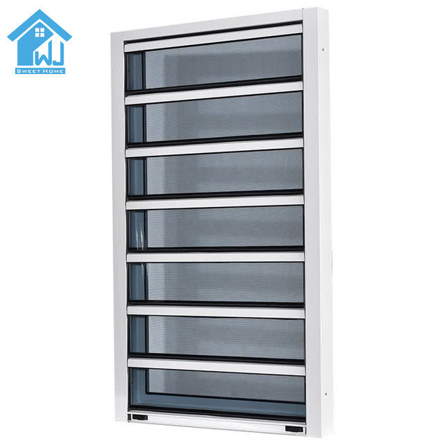 Non Thermal Break Profile Louvres Architectural Louvers,glass Louvre Windows with Safety Glass,single Glazing Glass Horizontal