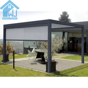 Easy Installation Remote Control Pergola Outdoor Gazebo Garden Bioclimatic Aluminium Pergola With Sun Screen