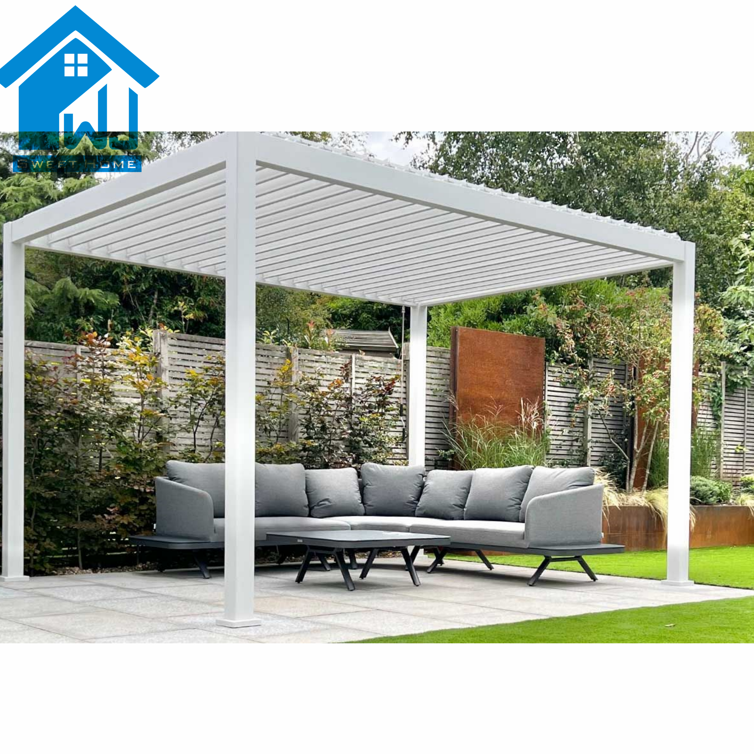 hot sale no rust outdoor backyard patio white louvered roof aluminum pergola gazebo canopy pergola pergola gazebo outdoor