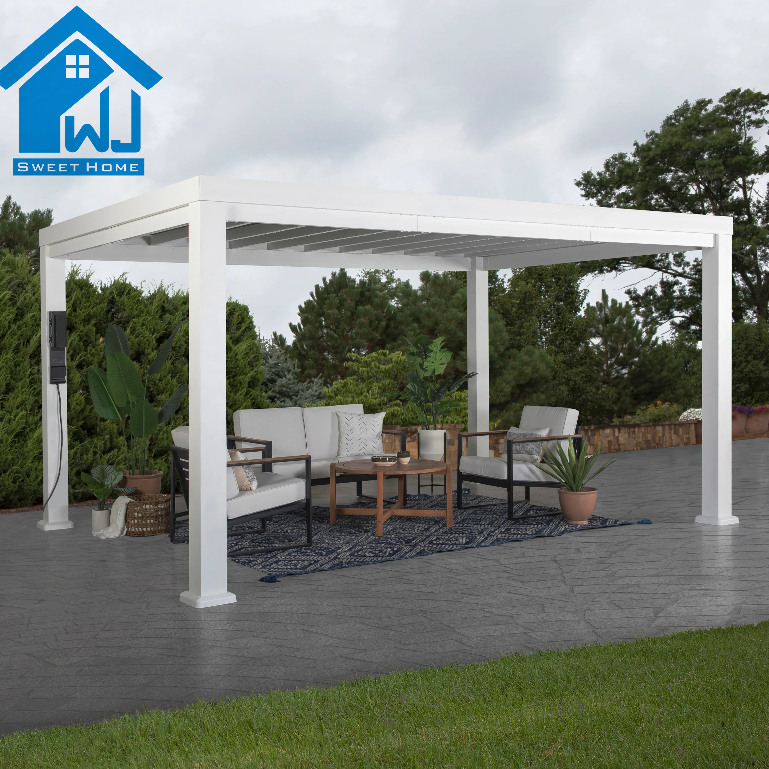 hot sale no rust outdoor backyard patio white louvered roof aluminum pergola gazebo canopy pergola pergola gazebo outdoor