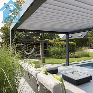 pergola Availability Louvered Waterproof System Privacy Pergola with Glass Door