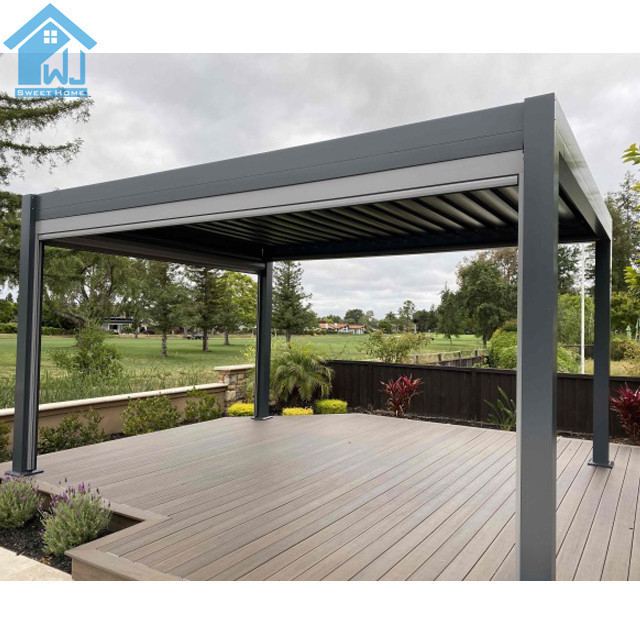 motorized retractable pergola waterproof pergola opening roof louver pergolas de madera