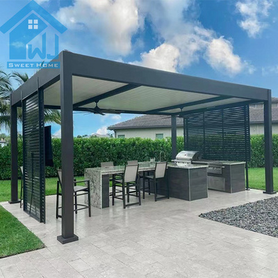 outdoor gazebo electric opening roof louver pergolas de madera pergolas and gazebos ou