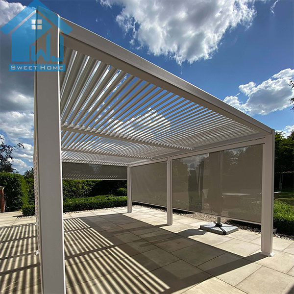 outdoor gazebo electric opening roof louver pergolas de madera pergolas and gazebos ou