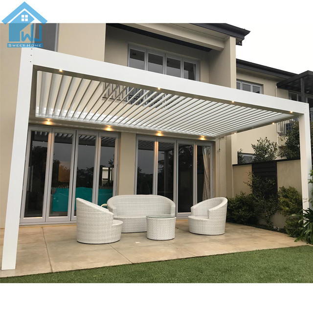 Decking Cover Pergola Tenda Gazebo Cover for Winter Aluminum Louvered Pergola