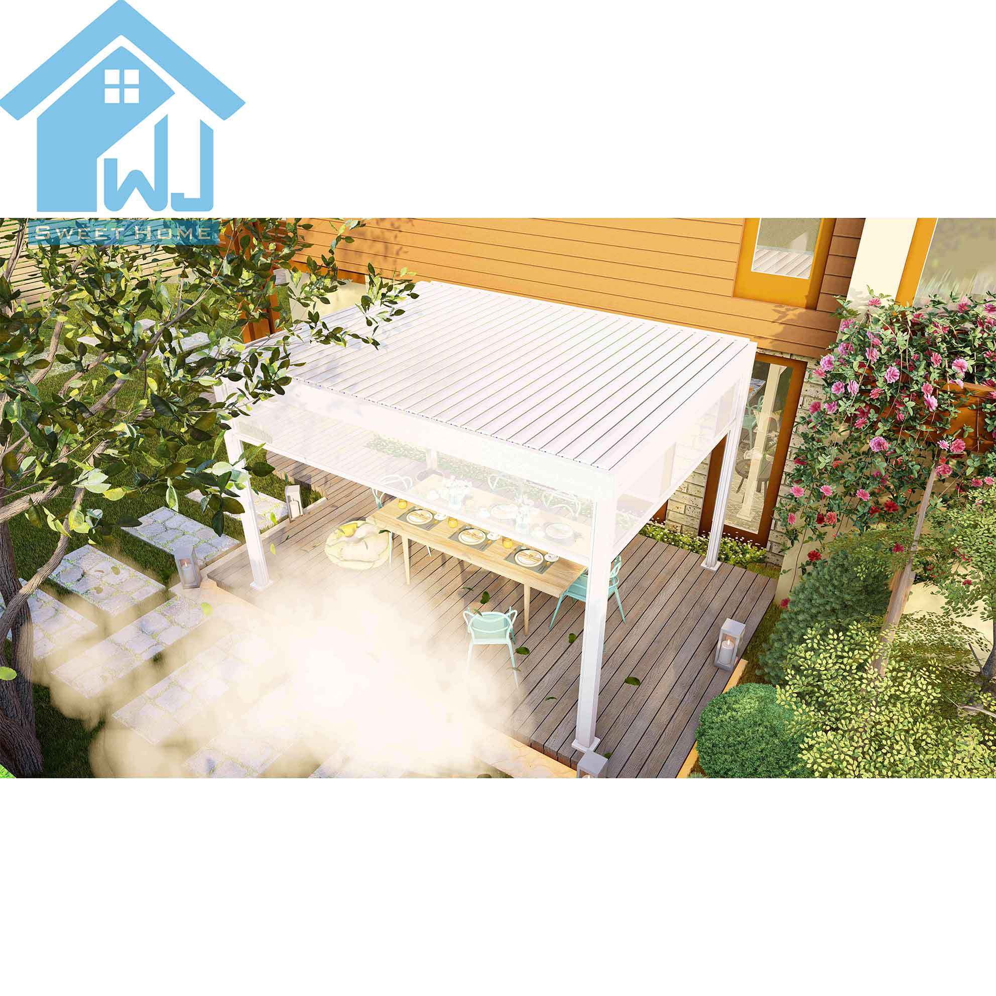 Hot Tub Economic Standard Aluminum Rainproof Gazebo Motorized Louver Blade Roof Pergola for Wholesale