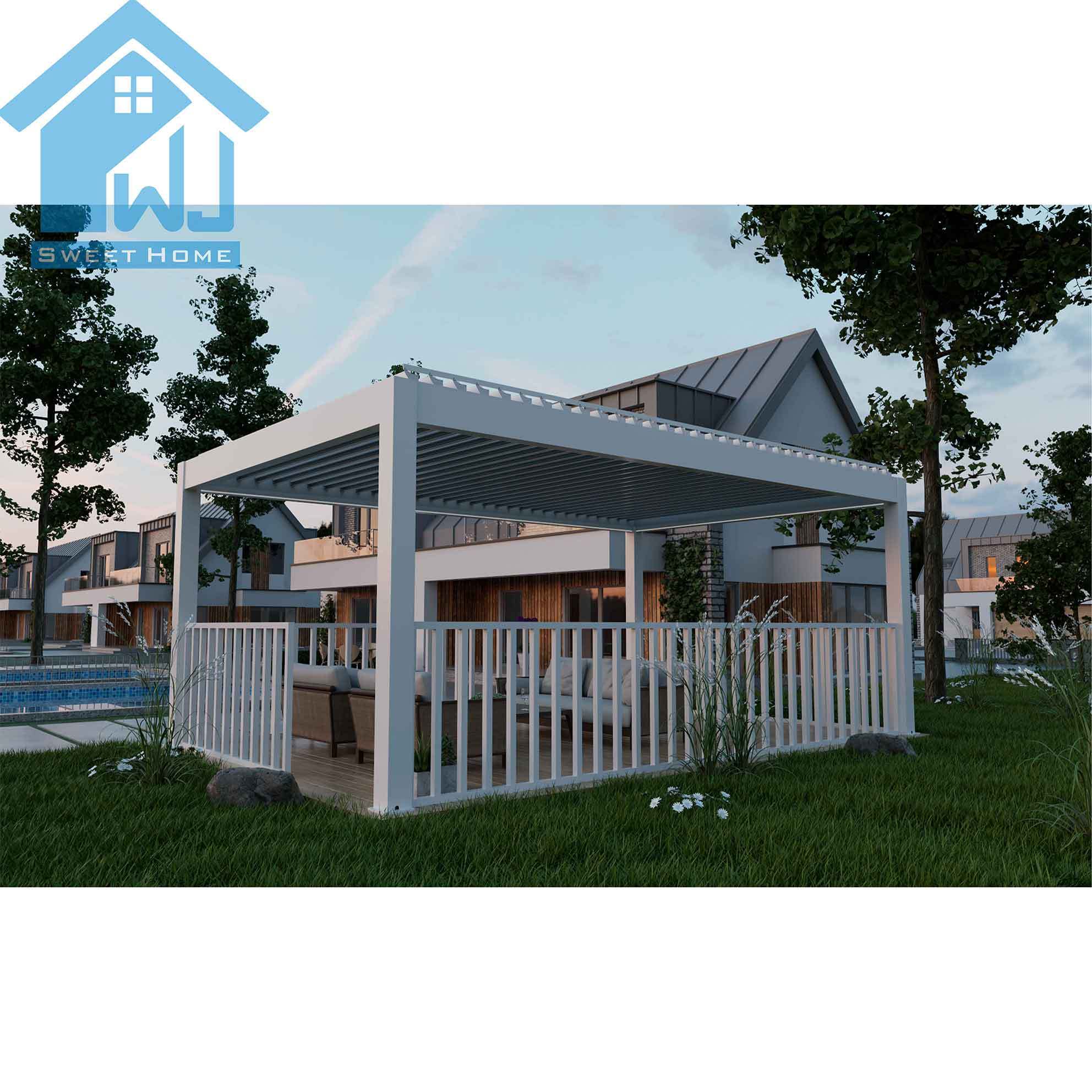 Hot Tub Economic Standard Aluminum Rainproof Gazebo Motorized Louver Blade Roof Pergola for Wholesale