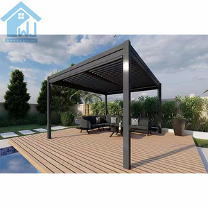 Outdoor Canopy Waterproof Bioclimatic Adjustable Louver Aluminum Pergola Patio Gazebo