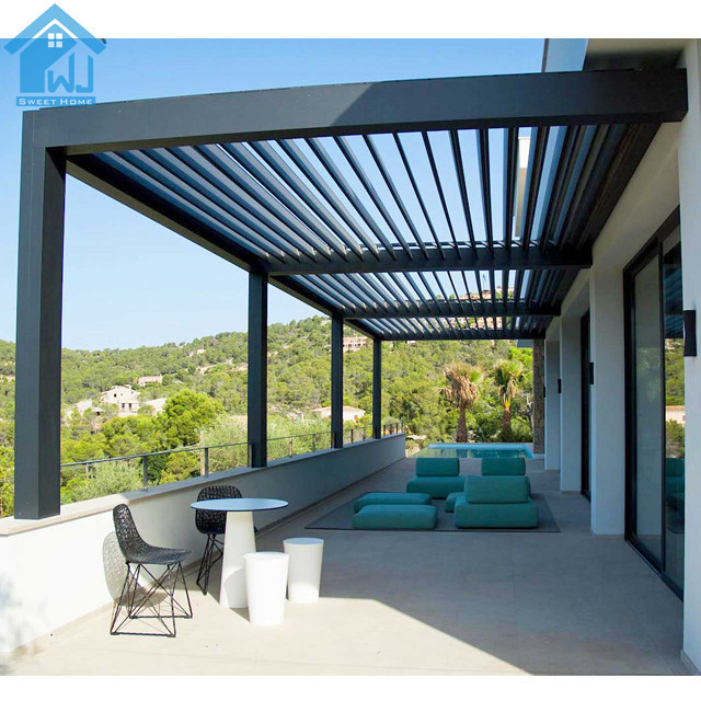 One- Stop Service Electric Louvered Roof System Balcony Outdoor Gazebo Motorized Bioclimatic Pergola