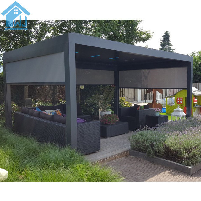 One- Stop Service Electric Louvered Roof System Balcony Outdoor Gazebo Motorized Bioclimatic Pergola