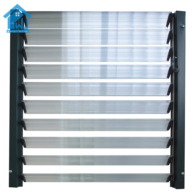 Motorized Control Glass Louver Horizontal Modern Aluminum Profile Jalousie Windows Manual or Electric Shutters System Weijia