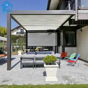 Customized Motorized Outdoor Adjustable Louvered Roof Aluminum Pergola Kits aluminum louver pergola