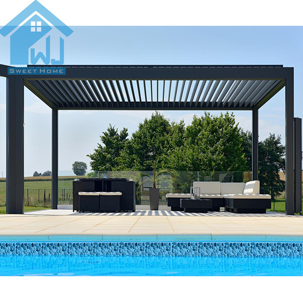 24ft X 14 Ft Free Standing Motorized Pergo-LUX Aluminum Louvered Patio Cover Pergola