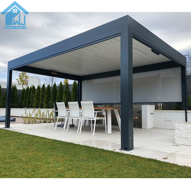 Easily Assembled Garden Building Waterproof Garden Pavilion Motorized Aluminum Outdoor Vented Gazebo