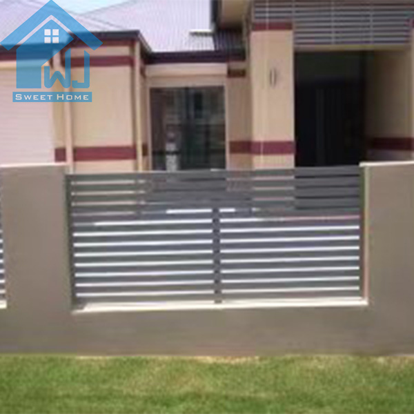 privacy black no dig slat horizontal aluminum fence panels