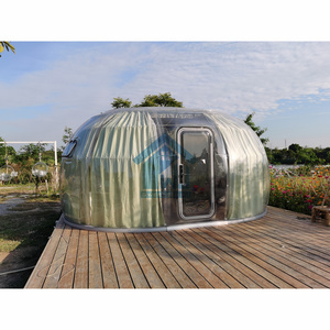 Starry Bubble House Transparent Tent Outdoor Pavilion with Red Polycarbonate Dome Hotel Net Garden Leisure Arbours Pergolas