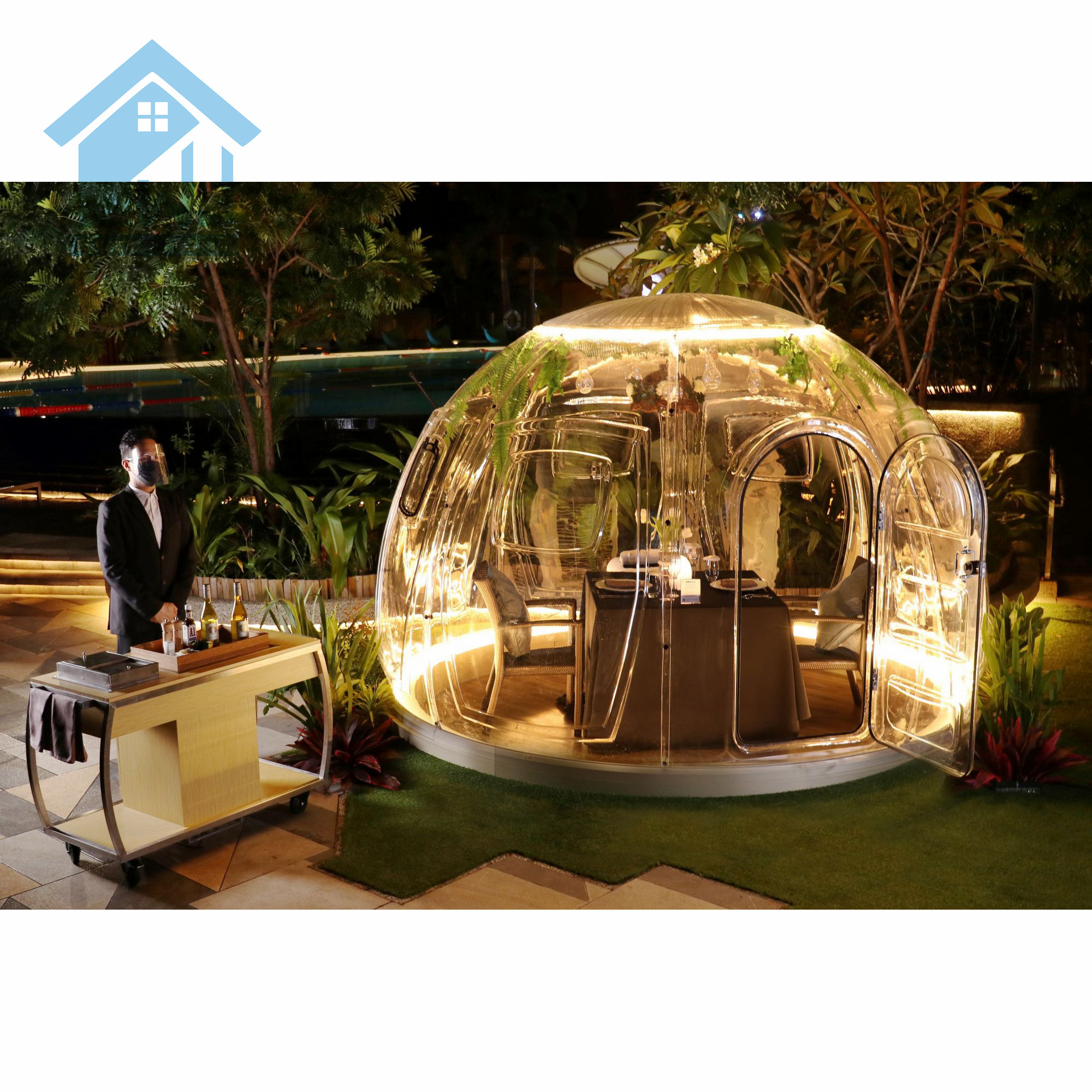 Morden PC Dome Star View House Outdoor Garden Sun Room Greenhouse Arches Arbours for Home