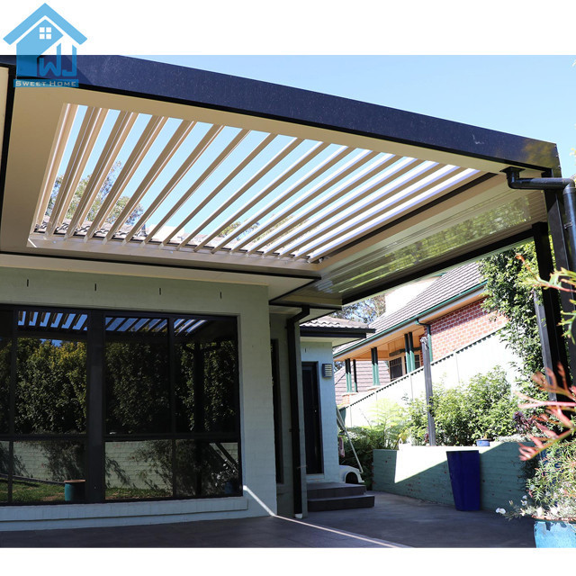 waterproof motorized aluminum pergola  parts kit   Louvered Roof Pergola Kits Aluminium Gazebo	Custom Gazebo