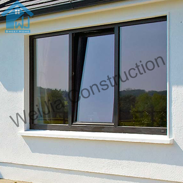 aluminum small horizontal exterior tilt turn window for office building glass window house  window glass