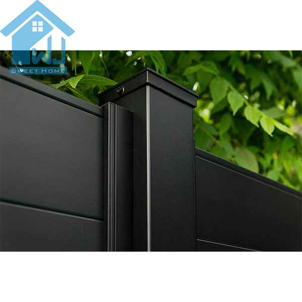 Slats Picket Garden 3d / Blade / Radiator Fence Panels Black Aluminum Decorative Metal Outdoor Customized Security Fence