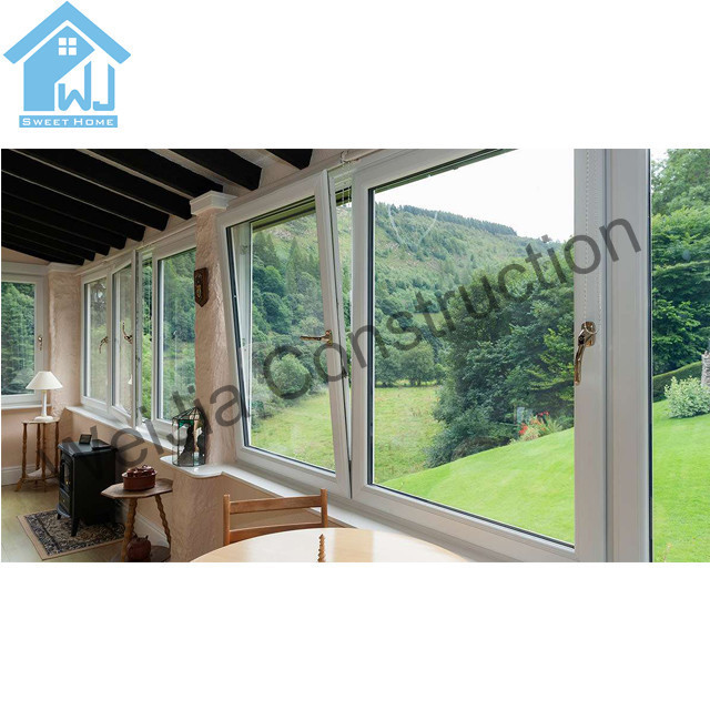 aluminum small horizontal exterior tilt turn window for office building glass window house  window glass