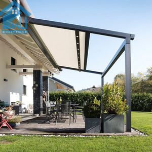 Retractable Modern Awning Pergola Folding Roof All Season pvc Roof