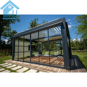 garden pergola outdoor with sliding glass doors customized heavy duty material gazebos outdoor waterproof sunroom