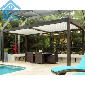 Professional Motorized Aerofoil Sun Louver Opening Roof With Mosquito Screens