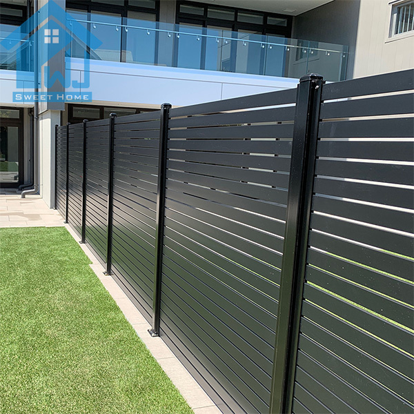 Slats Picket Garden 3d / Blade / Radiator Fence Panels Black Aluminum Decorative Metal Outdoor Customized Security Fence