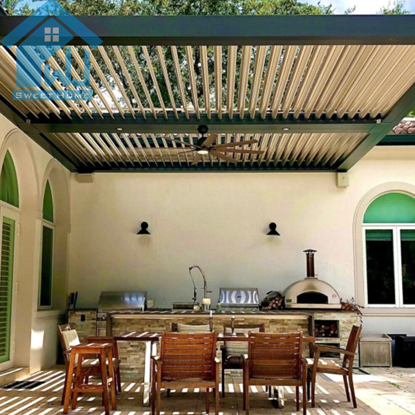 10x12 Louvered Roof Outside Shade Covered Patio Louvered Pergola Price Outdoor Kitchen