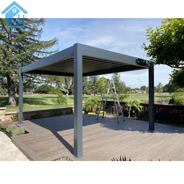 Professional Motorized Aerofoil Sun Louver Opening Roof With Mosquito Screens