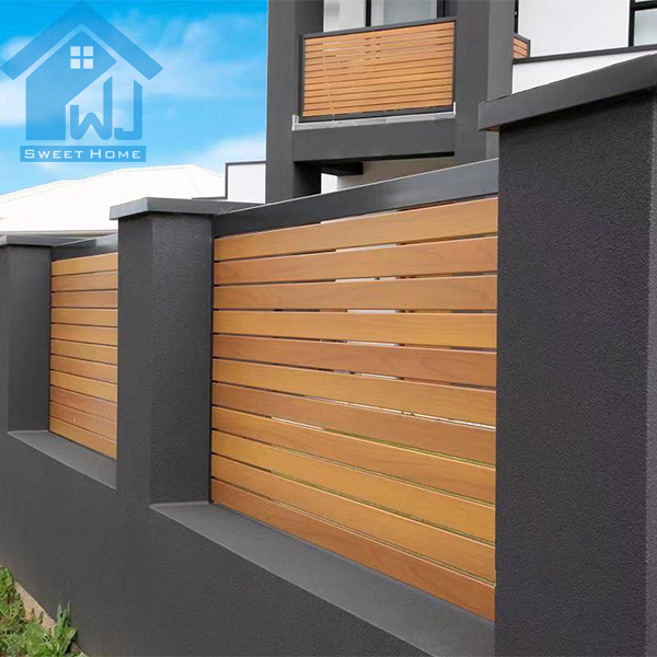 privacy black no dig slat horizontal aluminum fence panels