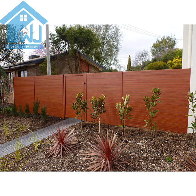 privacy black no dig slat horizontal aluminum fence panels