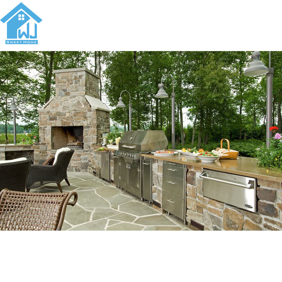 Full set outdoor kitchen islands with bbq grill and sink oven tray baking pan for outdoor kitchen