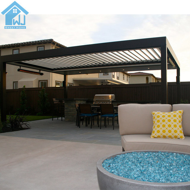 Motorized Open and Close Louvered Bioclimatic Pergola Aluminium Gazebo Outdoor with LED or Side Screen