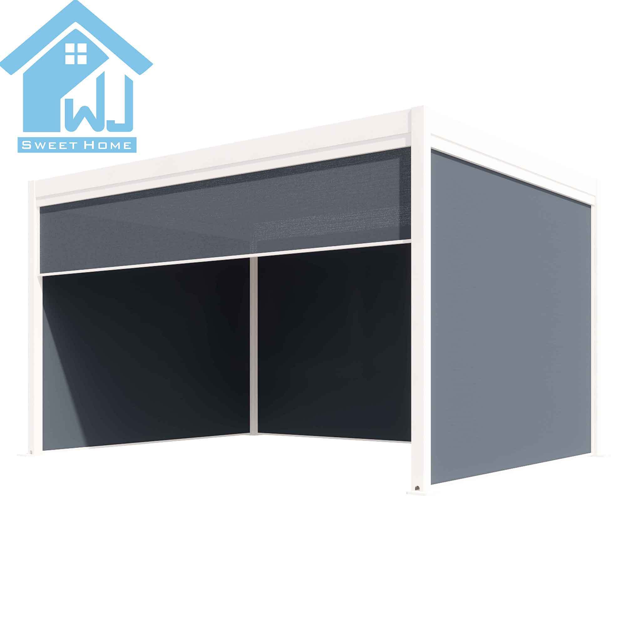 Modern Gazebo Freestanding Retractable Skylight Systems For Aluminum Pergola 3X3m 3x4m 4x4m