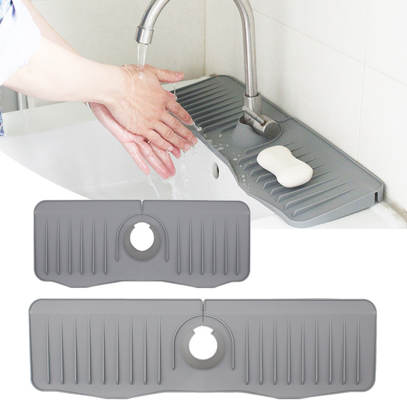 Silicone Sink Faucet Mat for Kitchen Drying Draining Pads Splash Guard Silicone Mat Minimalist Customizable Sustainable Silicone