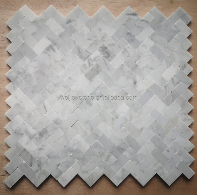 Carrara White Marble Self Adhesive Pvc Mosaic Peel And Stick Tile For Kitchen Wall Backsplash Living Room Shower Project