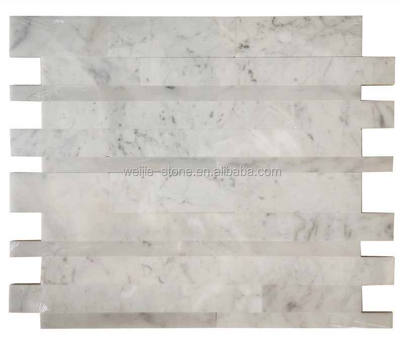 High Quality Carrara White Subway Mosaic Peel and Stick Tiles Kitchen Backsplash Sticker Marble Wall Tile