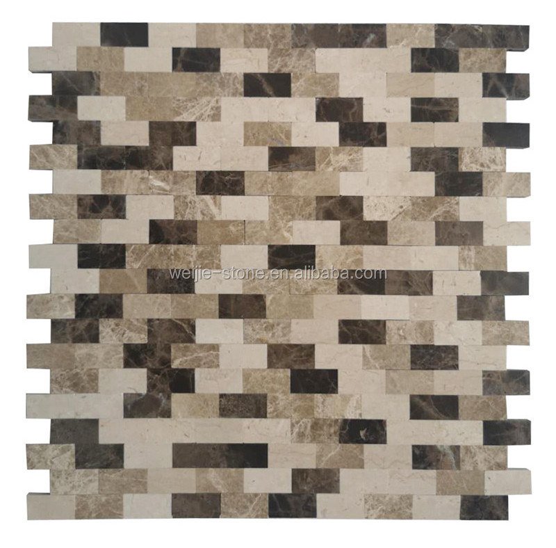 Grey wooden marble Stone Mosaic Peel and Stick Tile Backsplash