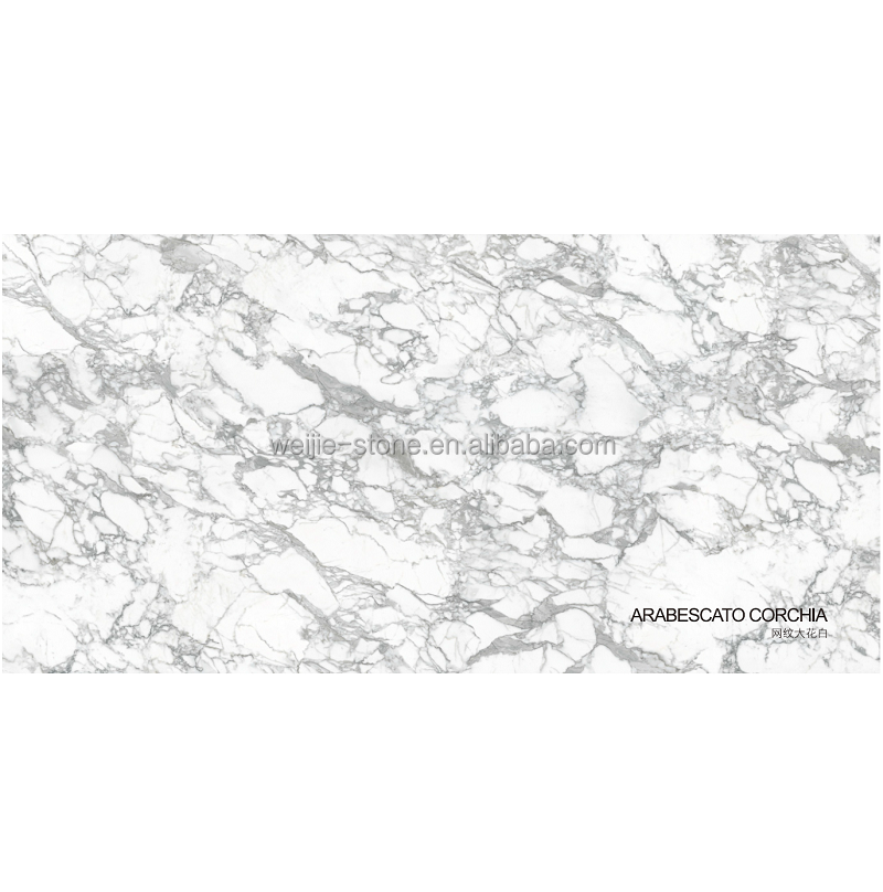 Arabescato corchia Sintered stone slab 3200 x 1600 x 12mm, artificial Arabescato white marble big slab