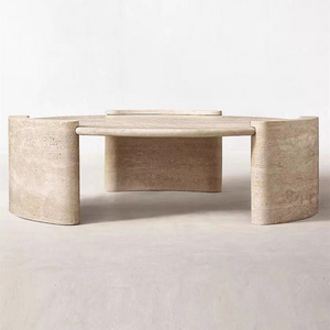 Modern Nordic Top Wholesale Side Tables Travertine Design Natural Stone Marble Coffee Table