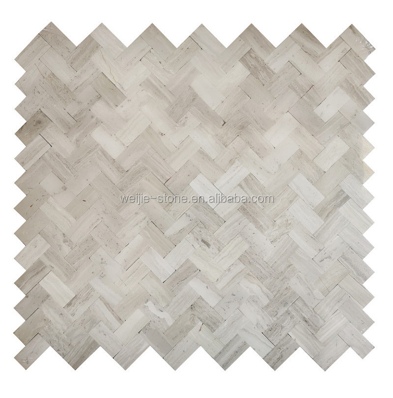 Grey wooden marble Stone Mosaic Peel and Stick Tile Backsplash