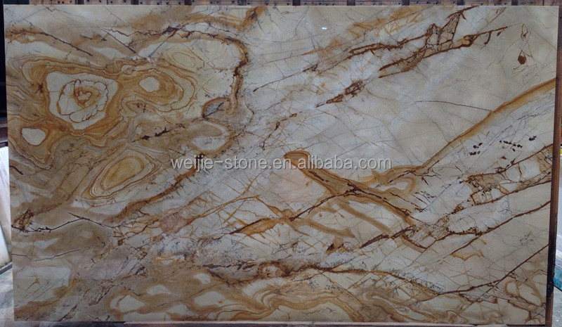 Natural Luxury Stone Roma Impression Polished Beige Slab with Gold Veins for Tiles, Panels and Countertops