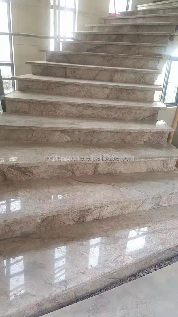 Brown root silver grey marble for stairs or wall