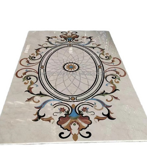 Water jet marble designs inlay tile floor carpet waterjet medallion 2022